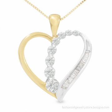 New Design Heart Pendant 925 Sterling Silver Pendant with Gold Plating